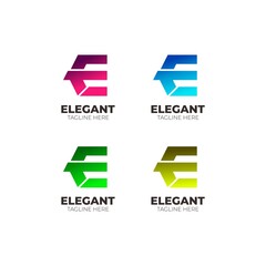 Letter E logo template collection pack. E letter logo