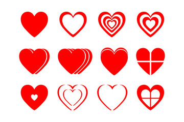 A set of various red hearts. Great for projects.