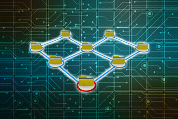 3d illustration of Data sharing concept