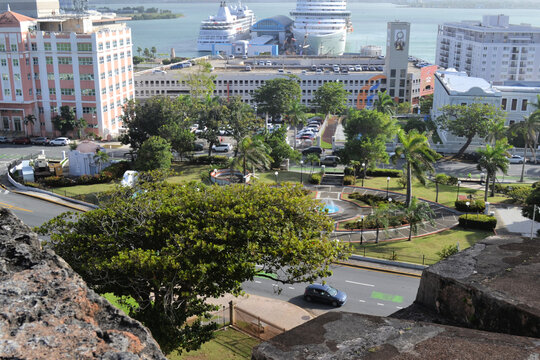 View Of The Harbor In Viejo San Juan From The Top, Puerto Rico