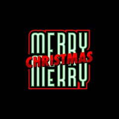 Merry Christmas Neon Light Glow Sign Letter Design Vector, Template Christmas for Social Media, Merchandise, Greeting Card