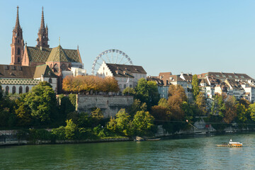 View at river Rhine on Basel, Switzerland