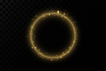 Golden ring.Vector luxury sparkling frame.Christmas decoration.