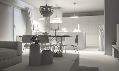 Intérieur 3D Blanc 