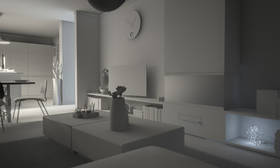 Intérieur 3D Blanc 