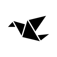Origami icon isolated on white background