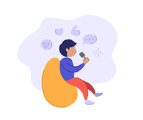 Podcast illustration. People create podcast. Suitable for radio, podcast, studio, audio production, broadcasting, etc.