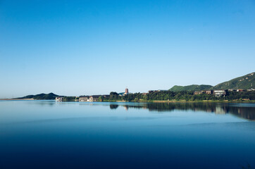 Fototapeta premium China Beijing Yanqi lake beautiful view KEMPINSKI HOTELS