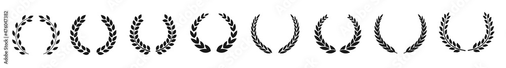 Canvas Prints circular laurel foliate vector icon mega set