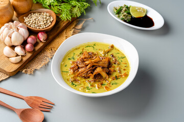 Soto Ayam kampung or Soto Medan is Traditional chicken soup from Medan, North Sumatra.

Soto is a traditional Indonesian soup mainly composed of broth, meat, fried patties and vegetables.