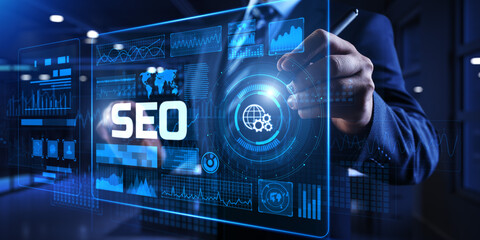 SEO Search engine optimisation digital internet marketing concept.