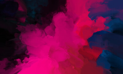 abstract watercolor paint in multiple colors. black and pink. hand drawn brush painting artwork as liquid background texture illustration.