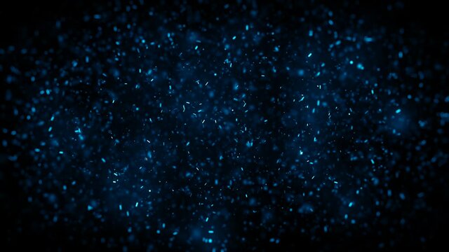 Abstract Glowing Glitter Sparkling Background/ 4k animation of an abstract wallpaper background of bursting blue particles sparkling with glimmer fx seamless looping