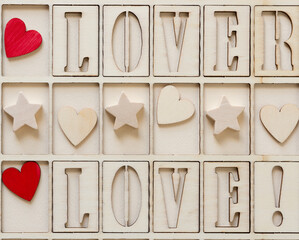 lover and love with hearts and stars