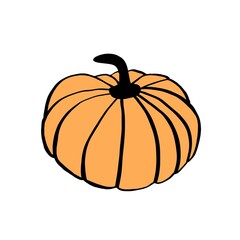 Pumpkin. A simple schematic image of a pumpkin. Illustrations for postcards, banners, covers, albums, mobile screensavers, scrapbooking, advertising, blogs.