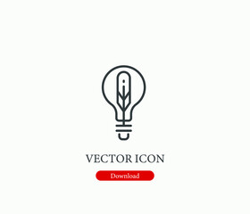 Lightbulb vector icon. Editable stroke. Symbol in Line Art Style for Design, Presentation, Website or Apps Elements, Logo. Pixel vector graphics - Vector