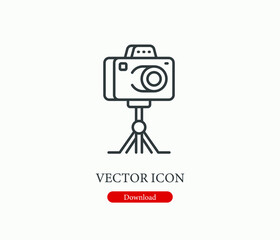 Camera vector icon. Editable stroke. Symbol in Line Art Style for Design, Presentation, Website or Apps Elements, Logo. Pixel vector graphics - Vector