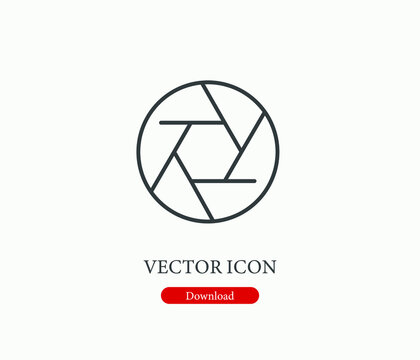 Shutter vector icon. Editable stroke. Symbol in Line Art Style for Design, Presentation, Website or Apps Elements, Logo. Pixel vector graphics - Vector