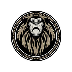 lion head emblem design logo
