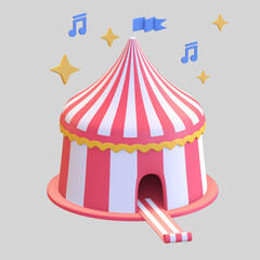 circus tent icon entertainment 3d render illustration © nawaittgraph
