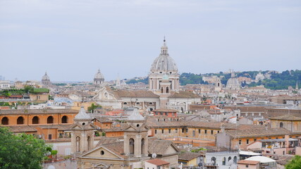 Fototapeta na wymiar Panoramic view of historic center of Rome, Italy 