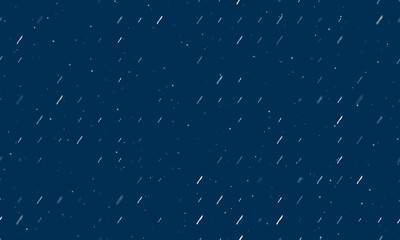 Seamless background pattern of evenly spaced white kitchen knife symbols of different sizes and opacity. Vector illustration on dark blue background with stars