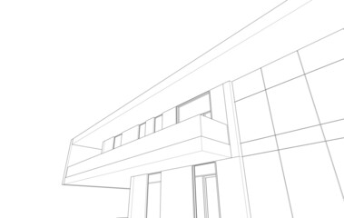 architectural sketch of a house