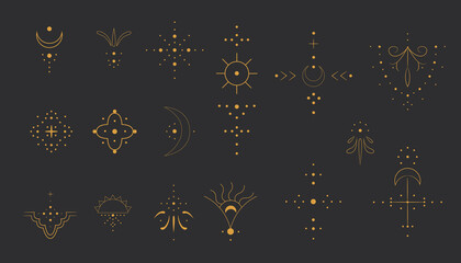 minimalism point symbols. to design an astrologer's blog or tarot cards