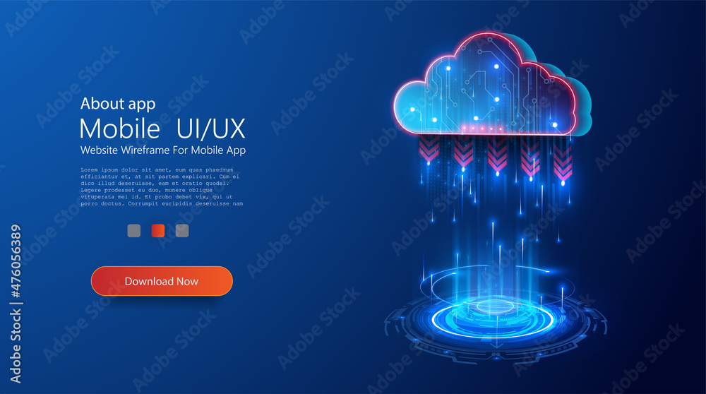 Poster cloud technologies are a modern technology of information exchange. a projection of a cloud or a hol