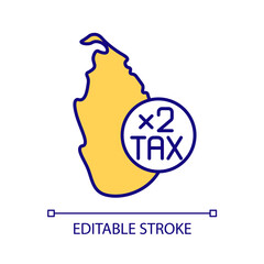 State with highest taxes RGB color icon. Business incentive. Increased tax bills. Small business. Isolated vector illustration. Simple filled line drawing. Editable stroke. Arial font used