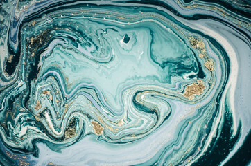 Ocean of passions. Treasury of art. Swirls of marble. Abstract fantasia with golden powder. Extra special and luxurious- ORIENTAL ART. Ripples of agate. Natural luxury.