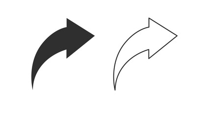 Arrows Icon Set. Black and white set of vector editable illustrations