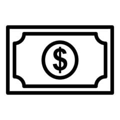 Fototapeta premium Dollar Banknotes Flat Icon Isolated On White Background