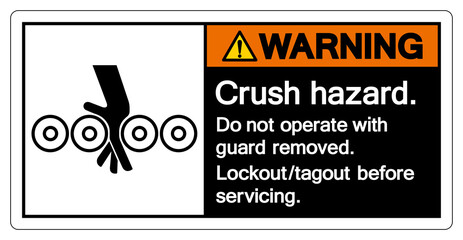 Warning Crush Hazard Symbol Sign ,Vector Illustration, Isolate On White Background Label. EPS10