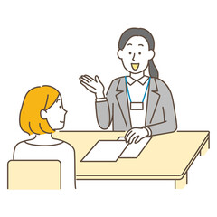 Fototapeta premium 保険の営業 シンプルイラスト