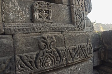 carving at kangra fort , himachal pradesh, india 