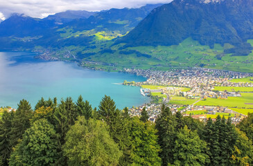 Aerial view on Luzern lake , Switzerland, Europe