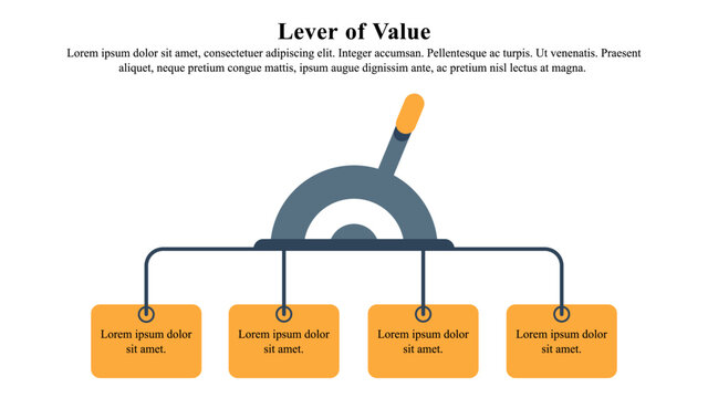Infographic presentation template of leaver of value.