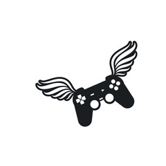 joystick  controller wings  icon vector illustration