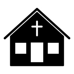 Church Flat Icon Isolated On White Background