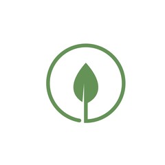 green  leaf  icon vector concept  design template