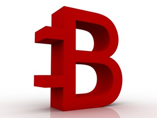 3d rendering byte coin logo sign 