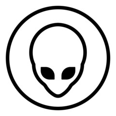 Alien Flat Icon Isolated On White Background