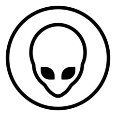 Alien Flat Icon Isolated On White Background