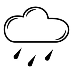 Rain Cloud Flat Icon Isolated On White Background
