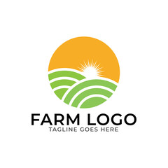 Fototapeta premium farmer nature garden logo icon vector template.