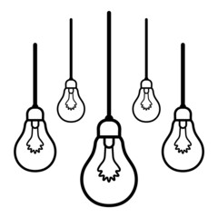 Naklejka premium Lightbulb Flat Icon Isolated On White Background