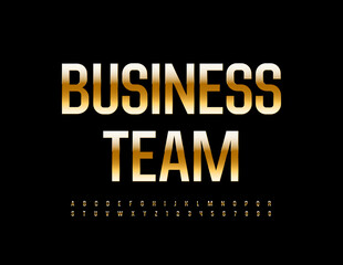 Naklejka na ściany i meble Vector elite template Business Team. Gold elegant Font. Modern chic Alphabet Letters and Numbers set