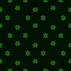 Seamless pattern sanise on black background. Vector repeat template spice in doodle style. Hand drawn elements nature texture for fabric.