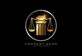 Law pillar logo design pillar law office vector logo template